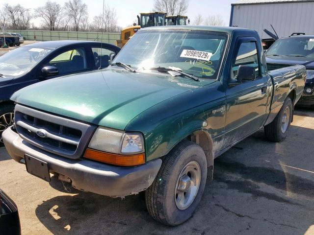 1FTYR10C1YPB90774 - 2000 FORD RANGER GREEN photo 2