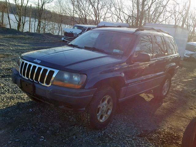 1J4GX48S41C540775 - 2001 JEEP GRAND CHER BLUE photo 2