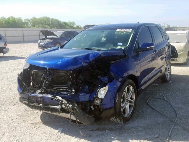 2FMTK3K95FBB31142 - 2015 FORD EDGE TITAN BLUE photo 2