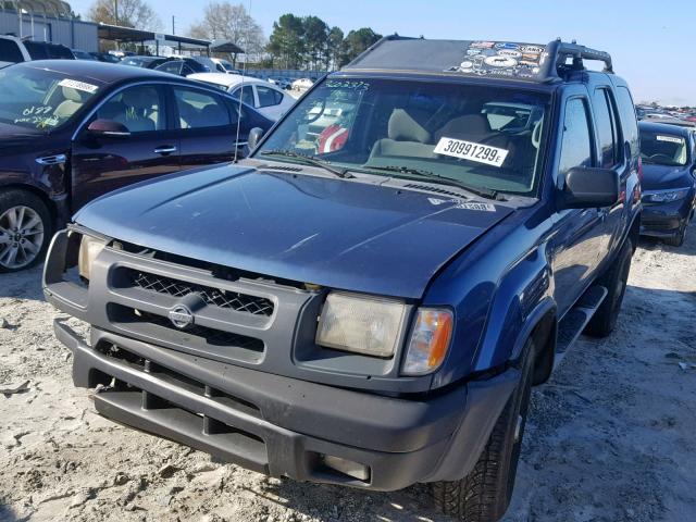 5N1ED28T2YC603025 - 2000 NISSAN XTERRA XE BLUE photo 2