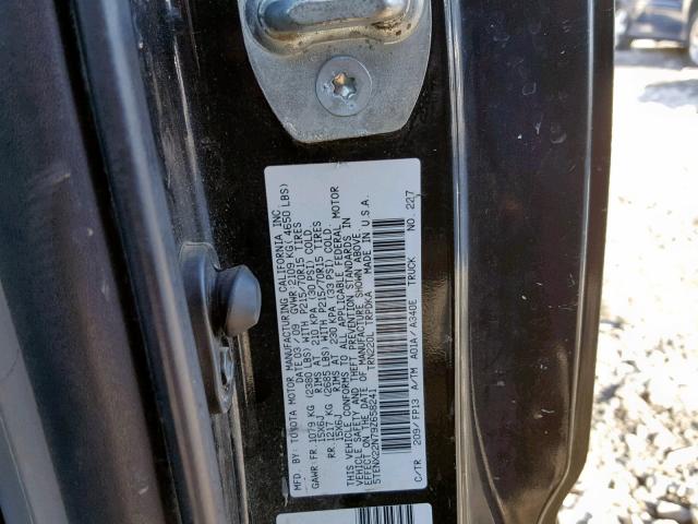 5TENX22N79Z658241 - 2009 TOYOTA TACOMA BLACK photo 10