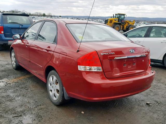 KNAFE222595666211 - 2009 KIA SPECTRA EX RED photo 3