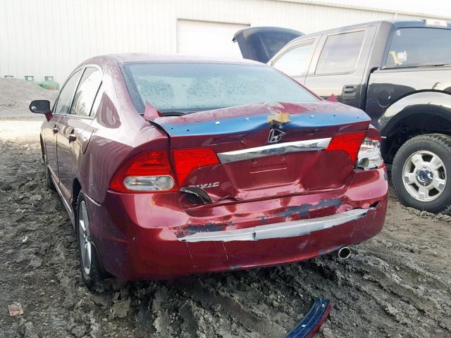 2HGFA16659H033725 - 2009 HONDA CIVIC LX-S RED photo 3