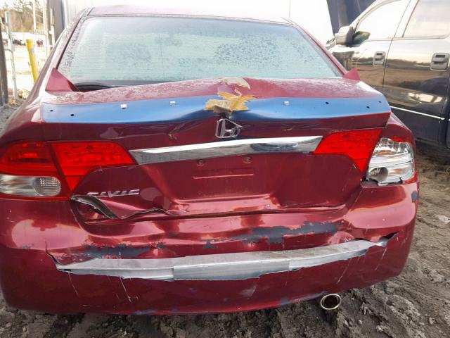 2HGFA16659H033725 - 2009 HONDA CIVIC LX-S RED photo 9