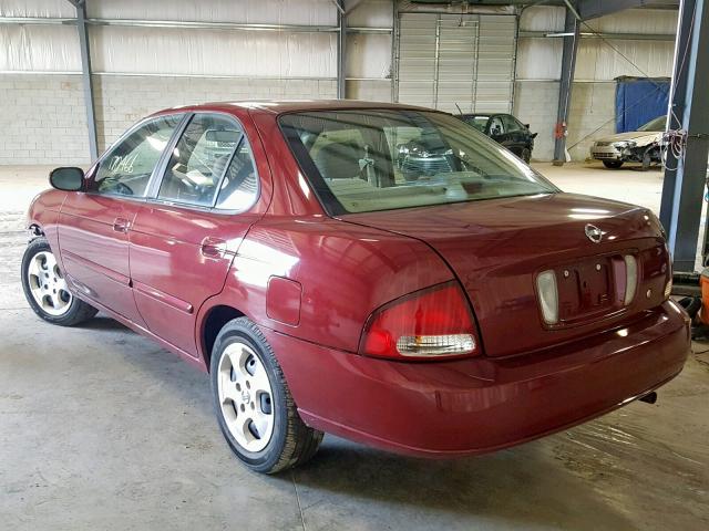 3N1CB51D73L711775 - 2003 NISSAN SENTRA XE MAROON photo 3