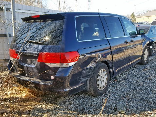 5FNRL38208B018369 - 2008 HONDA ODYSSEY LX BLUE photo 4