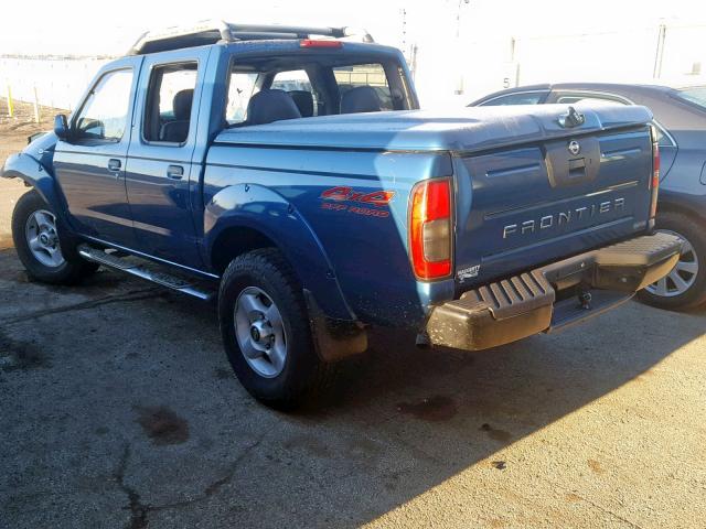 1N6ED27Y81C368778 - 2001 NISSAN FRONTIER C BLUE photo 3