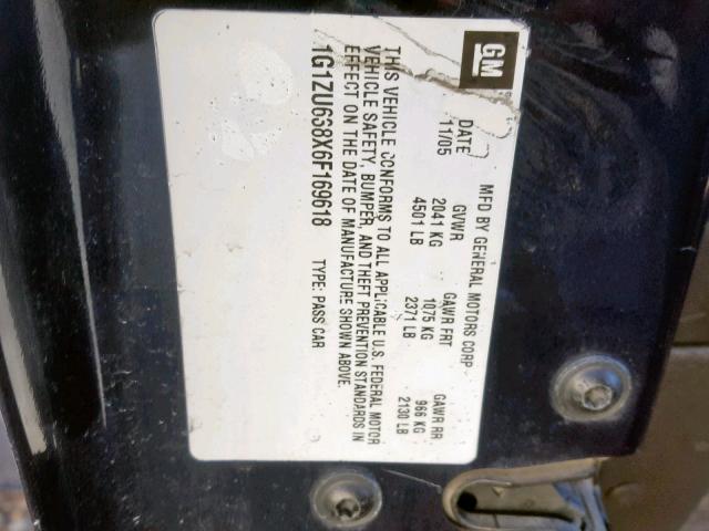 1G1ZU638X6F169618 - 2006 CHEVROLET MALIBU MAX 蓝色 照片 10