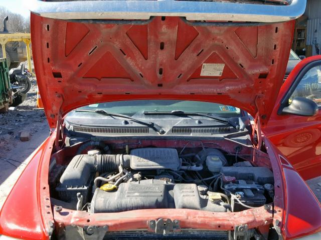 1D7FL16K64S533776 - 2004 DODGE DAKOTA SXT RED photo 7