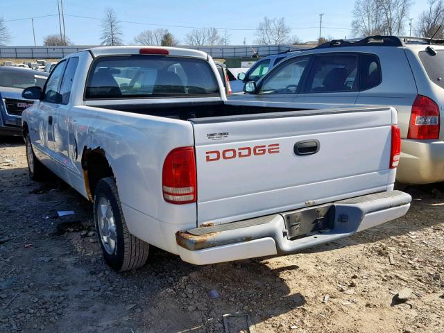 1B7GL22X2XS156860 - 1999 DODGE DAKOTA WHITE photo 3