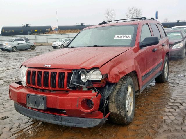 1J4GR48K55C614219 - 2005 JEEP GRAND CHER RED photo 2