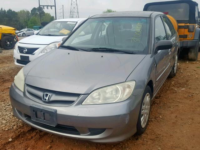 2HGES16574H541543 - 2004 HONDA CIVIC LX SILVER photo 2