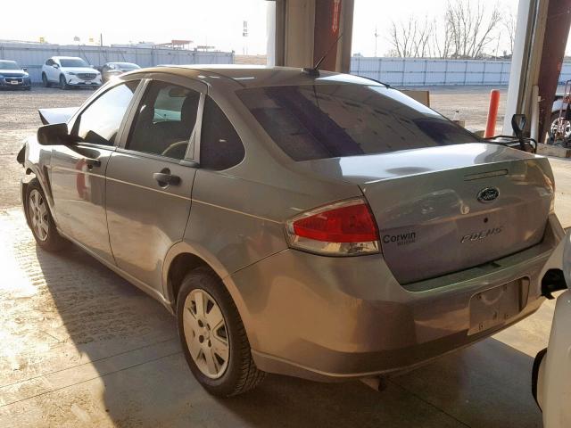 1FAHP34N08W280801 - 2008 FORD FOCUS S/SE GRAY photo 3