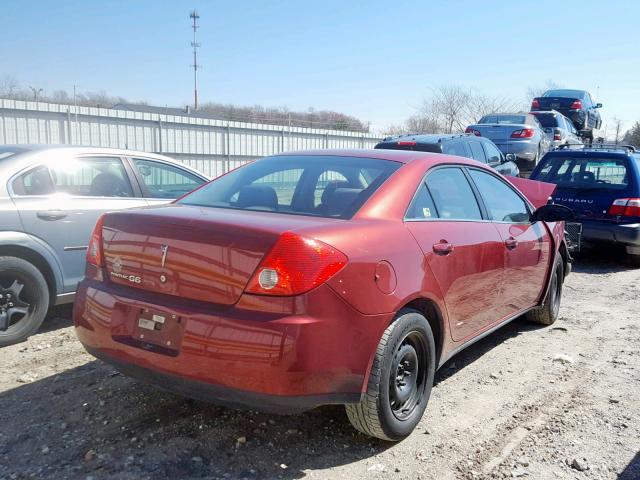 1G2ZF57B984268600 - 2008 PONTIAC G6 VALUE L BURGUNDY photo 4