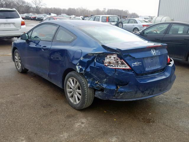 2HGFG3B15CH540040 - 2012 HONDA CIVIC EXL BLUE photo 3