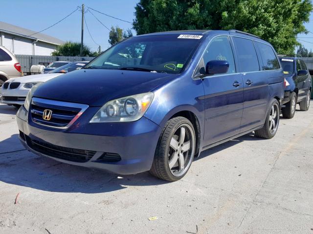 5FNRL38485B018052 - 2005 HONDA ODYSSEY EX BLUE photo 2