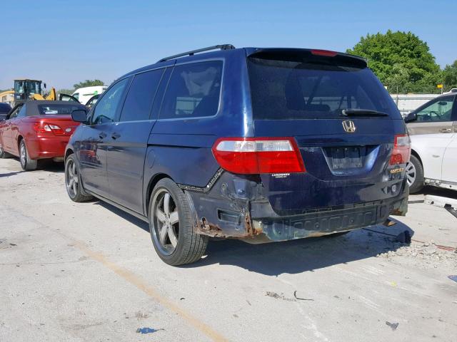 5FNRL38485B018052 - 2005 HONDA ODYSSEY EX BLUE photo 3