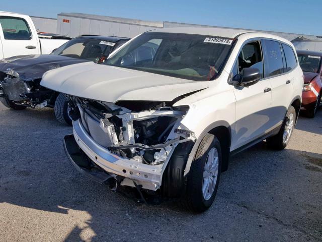 5FNYF5H13JB016384 - 2018 HONDA PILOT LX WHITE photo 2