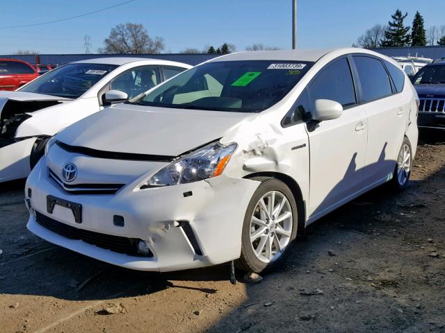 JTDZN3EU0E3365337 - 2014 TOYOTA PRIUS V WHITE photo 2