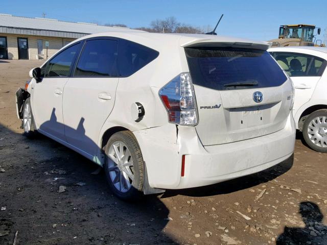 JTDZN3EU0E3365337 - 2014 TOYOTA PRIUS V WHITE photo 3