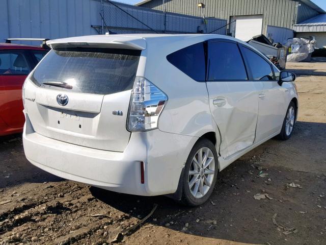 JTDZN3EU0E3365337 - 2014 TOYOTA PRIUS V WHITE photo 4