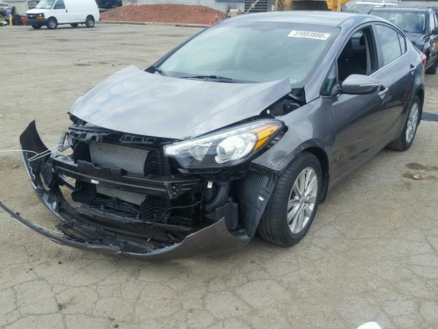 KNAFX4A80F5370486 - 2015 KIA FORTE EX GRAY photo 2