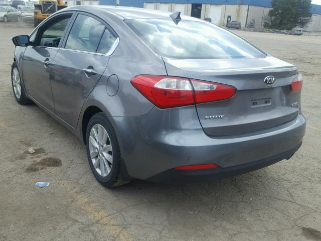 KNAFX4A80F5370486 - 2015 KIA FORTE EX GRAY photo 3