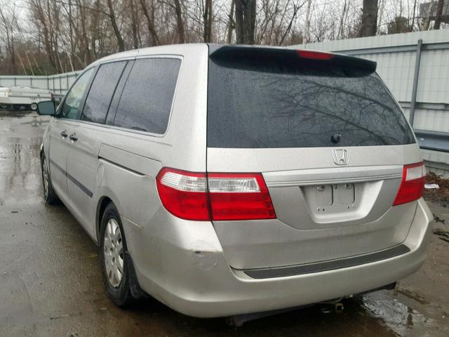 5FNRL38207B060118 - 2007 HONDA ODYSSEY LX GRAY photo 3