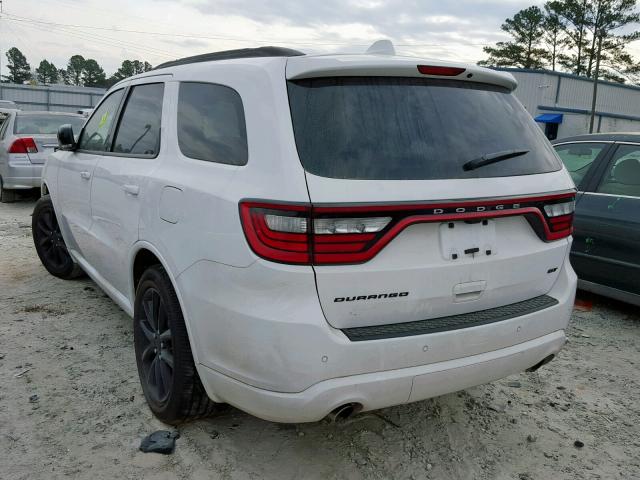 1C4RDHDG3JC393414 - 2018 DODGE DURANGO GT WHITE photo 3