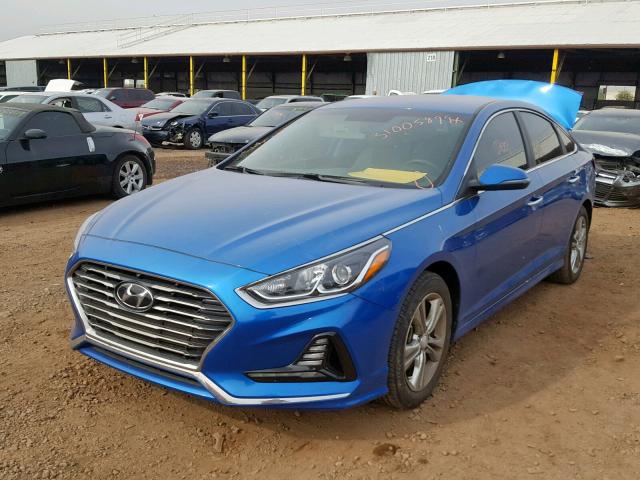 5NPE34AF6JH594301 - 2018 HYUNDAI SONATA SPO BLUE photo 2