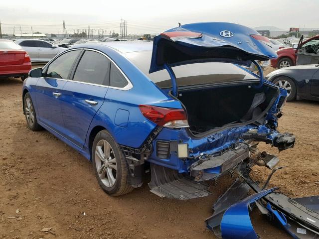 5NPE34AF6JH594301 - 2018 HYUNDAI SONATA SPO BLUE photo 3