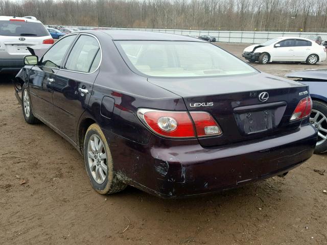 JTHBF30G436021472 - 2003 LEXUS ES 300 PURPLE photo 3