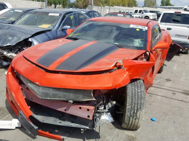 2G1FA1E33D9183169 - 2013 CHEVROLET CAMARO LS ORANGE photo 2