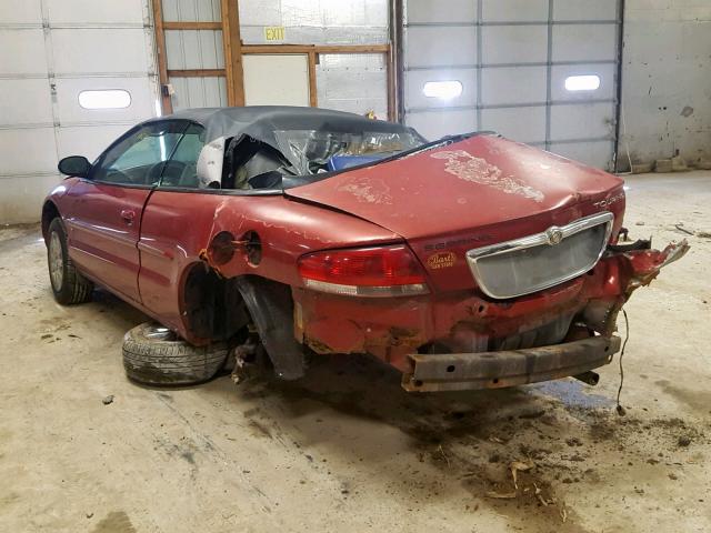 1C3EL55R04N352445 - 2004 CHRYSLER SEBRING LX MAROON photo 3