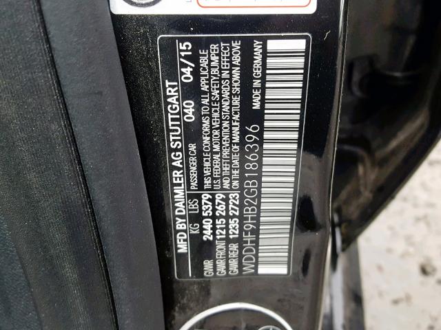 WDDHF9HB2GB186396 - 2016 MERCEDES-BENZ E 250 BLUE BLACK photo 10