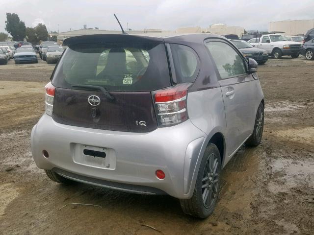 JTNJJXB08EJ028522 - 2014 TOYOTA SCION IQ SILVER photo 4