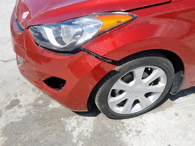 KMHDH4AE1DU721322 - 2013 HYUNDAI ELANTRA GL RED photo 9