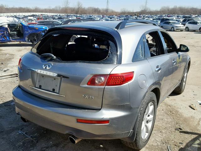 JNRAS08W84X203495 - 2004 INFINITI FX35 GRAY photo 4