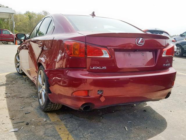 JTHBK262X92084707 - 2009 LEXUS IS 250 RED photo 3