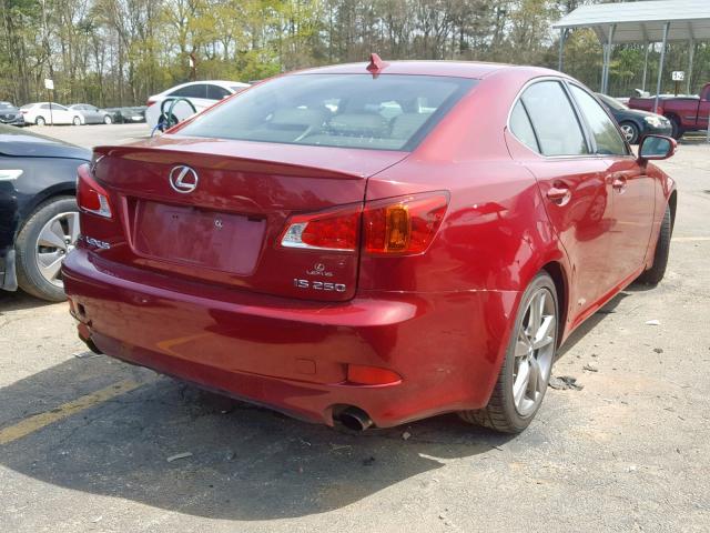 JTHBK262X92084707 - 2009 LEXUS IS 250 RED photo 4