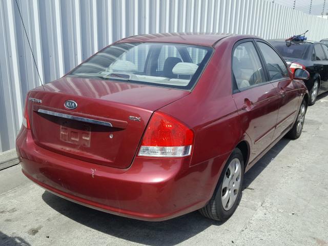 KNAFE121875388967 - 2007 KIA SPECTRA EX RED photo 4