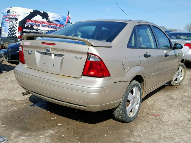 1FAFP34N96W172410 - 2006 FORD FOCUS ZX4 TAN photo 4