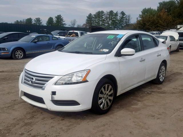 3N1AB7AP3FY216249 - 2015 NISSAN SENTRA S WHITE photo 2