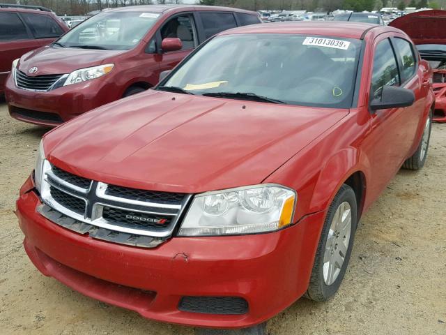 1C3CDZAB2DN572979 - 2013 DODGE AVENGER SE RED photo 2