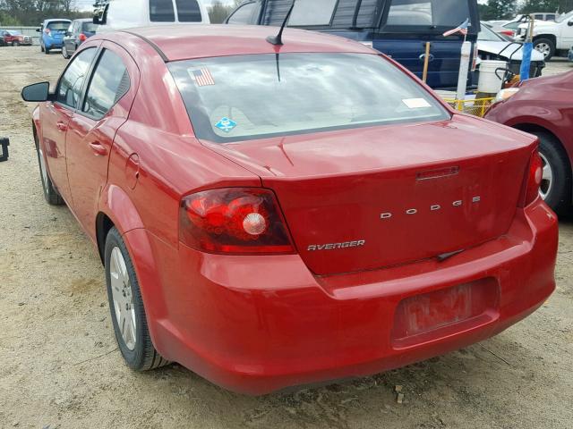 1C3CDZAB2DN572979 - 2013 DODGE AVENGER SE RED photo 3