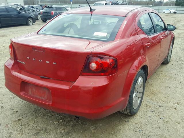 1C3CDZAB2DN572979 - 2013 DODGE AVENGER SE RED photo 4