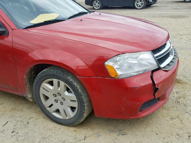 1C3CDZAB2DN572979 - 2013 DODGE AVENGER SE RED photo 9