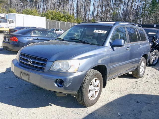 JTEHF21A710038813 - 2001 TOYOTA HIGHLANDER BLUE photo 2