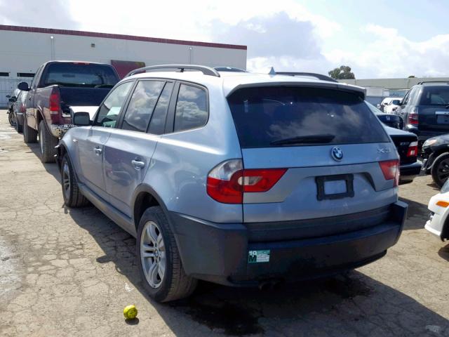 WBXPA93415WD21943 - 2005 BMW X3 3.0I BLUE photo 3