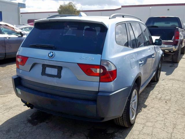 WBXPA93415WD21943 - 2005 BMW X3 3.0I BLUE photo 4